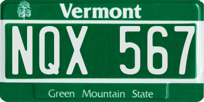 VT license plate NQX567