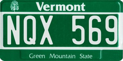 VT license plate NQX569