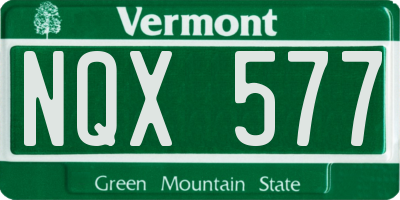 VT license plate NQX577