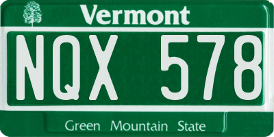 VT license plate NQX578