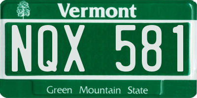 VT license plate NQX581