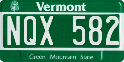 VT license plate NQX582