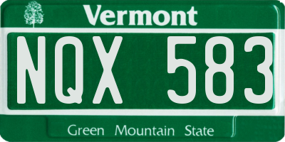 VT license plate NQX583