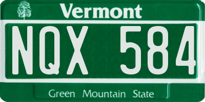 VT license plate NQX584