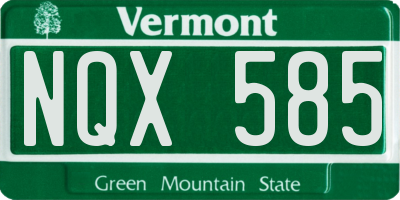 VT license plate NQX585