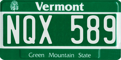 VT license plate NQX589