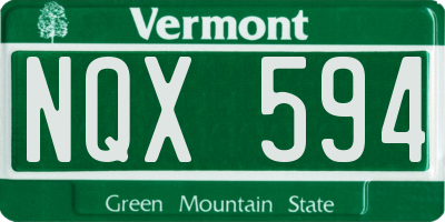 VT license plate NQX594