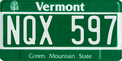 VT license plate NQX597