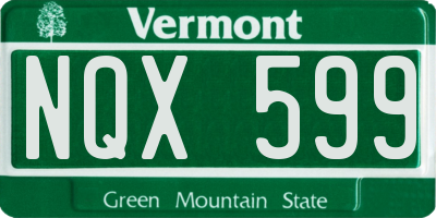 VT license plate NQX599