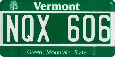 VT license plate NQX606