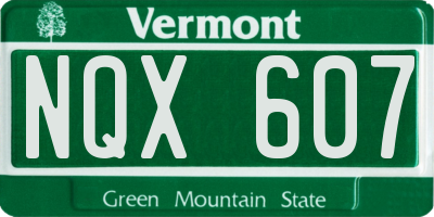 VT license plate NQX607