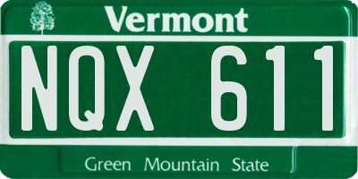 VT license plate NQX611