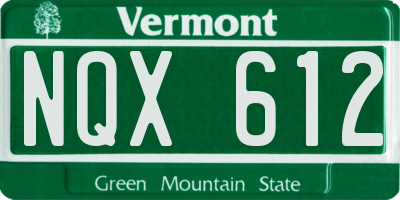 VT license plate NQX612