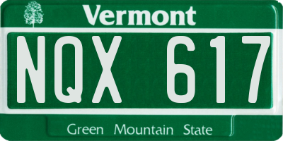 VT license plate NQX617