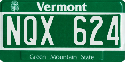 VT license plate NQX624