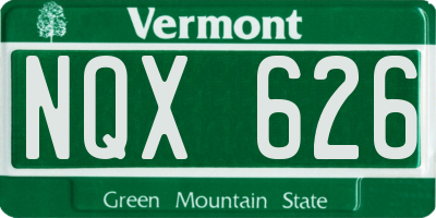 VT license plate NQX626
