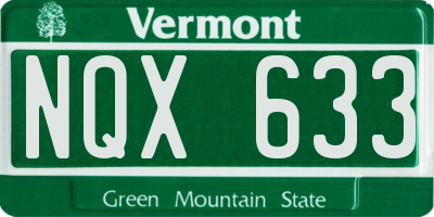 VT license plate NQX633