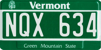 VT license plate NQX634