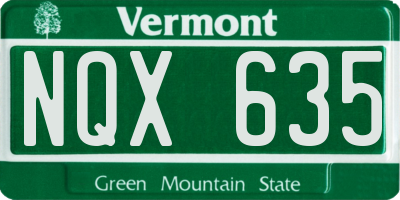 VT license plate NQX635