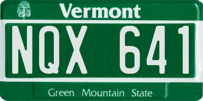 VT license plate NQX641
