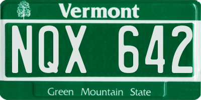 VT license plate NQX642