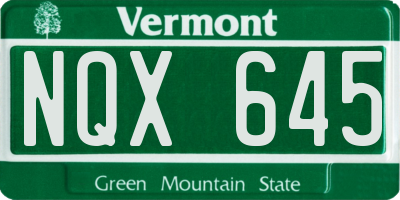 VT license plate NQX645