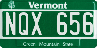 VT license plate NQX656