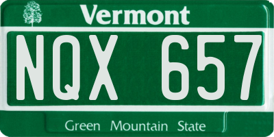 VT license plate NQX657