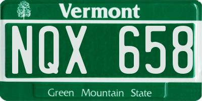VT license plate NQX658