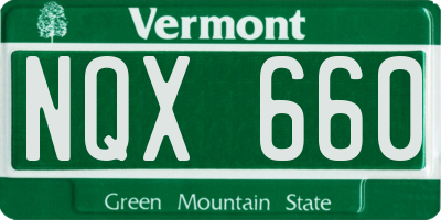 VT license plate NQX660