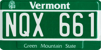 VT license plate NQX661