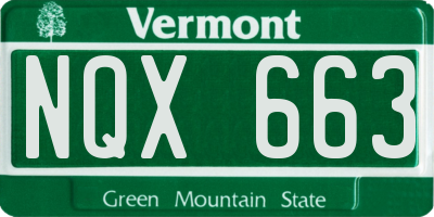 VT license plate NQX663