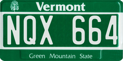 VT license plate NQX664