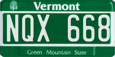 VT license plate NQX668