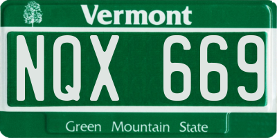 VT license plate NQX669