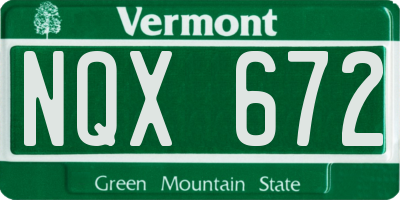 VT license plate NQX672