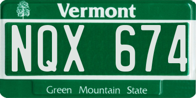 VT license plate NQX674