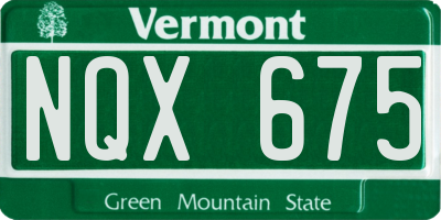 VT license plate NQX675