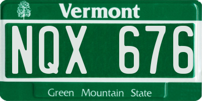 VT license plate NQX676