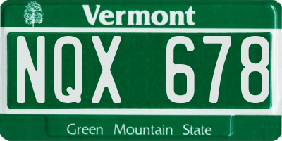 VT license plate NQX678