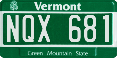 VT license plate NQX681