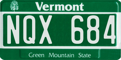 VT license plate NQX684