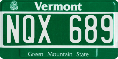 VT license plate NQX689