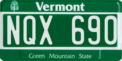VT license plate NQX690