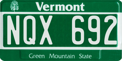 VT license plate NQX692