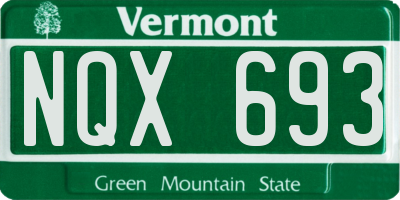 VT license plate NQX693