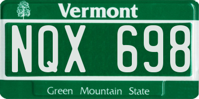 VT license plate NQX698