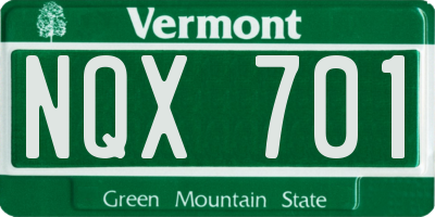 VT license plate NQX701