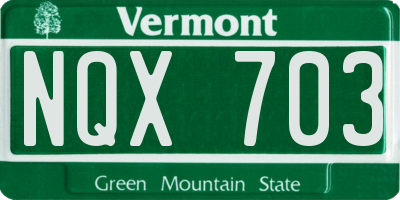VT license plate NQX703
