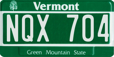 VT license plate NQX704